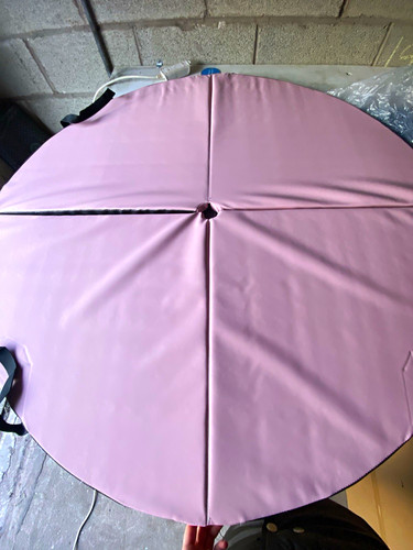 Pink round foldable - foldable, gym