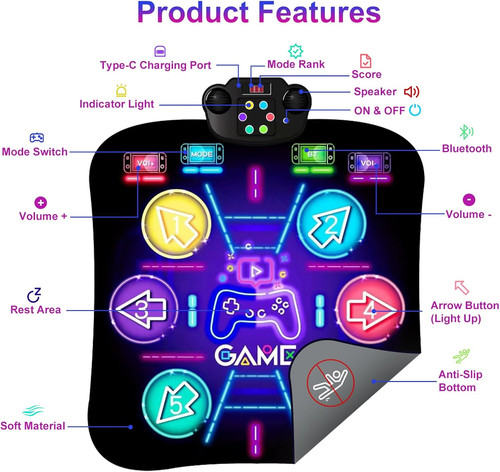 Rechargeable dance mat for - dance,